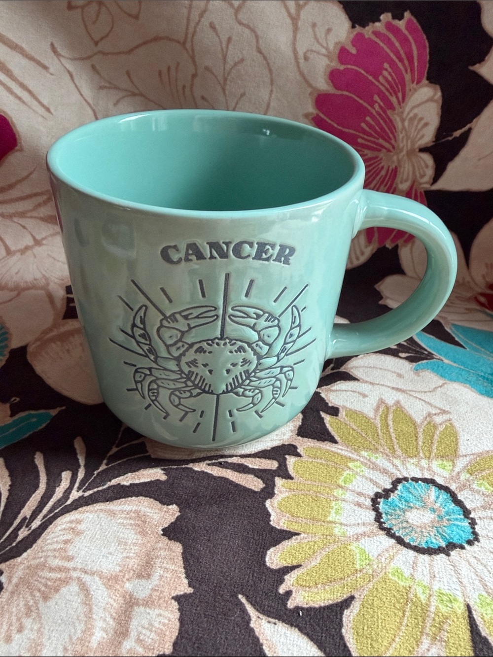 Cancer Zodiac Ceramic Mug in Mint Green